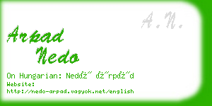 arpad nedo business card